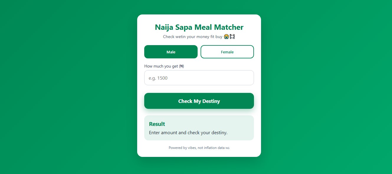Sapa Meal Matcher
